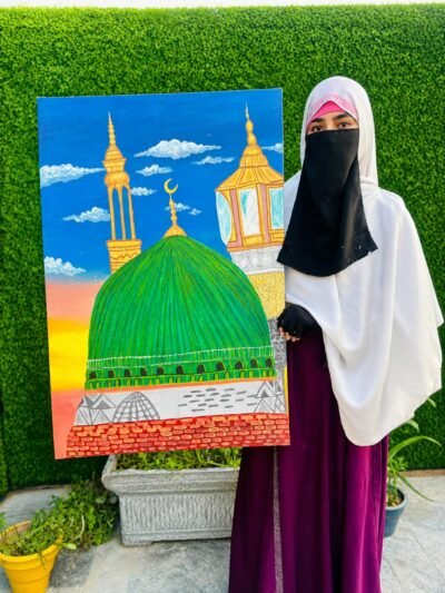 Masjid e Nabawi Painting – Elegant Islamic Wall Art