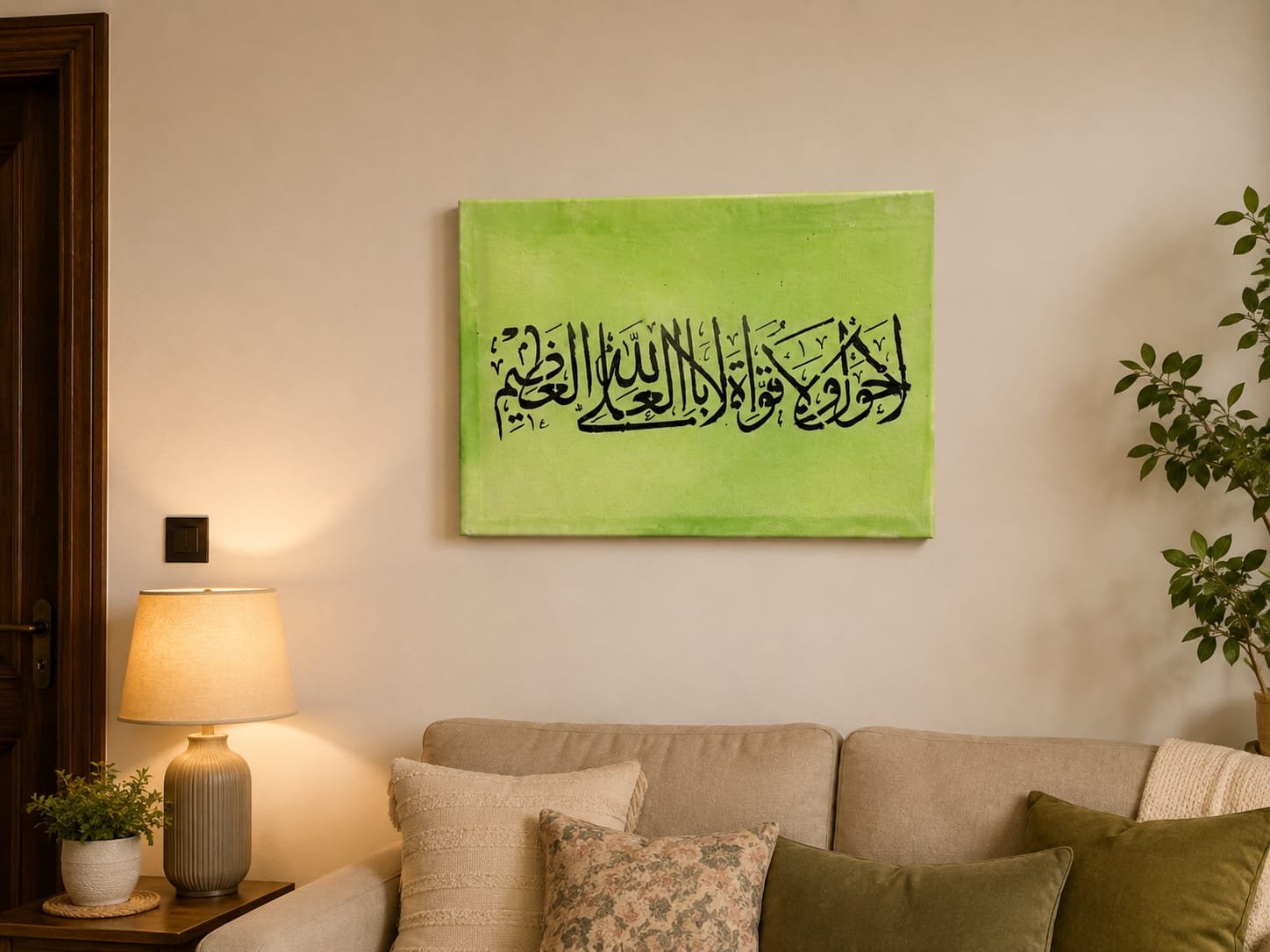 La Hawla Wa La Quwwata Illa Billah Islamic Wall Art | Arabic Calligraphy - Image 2