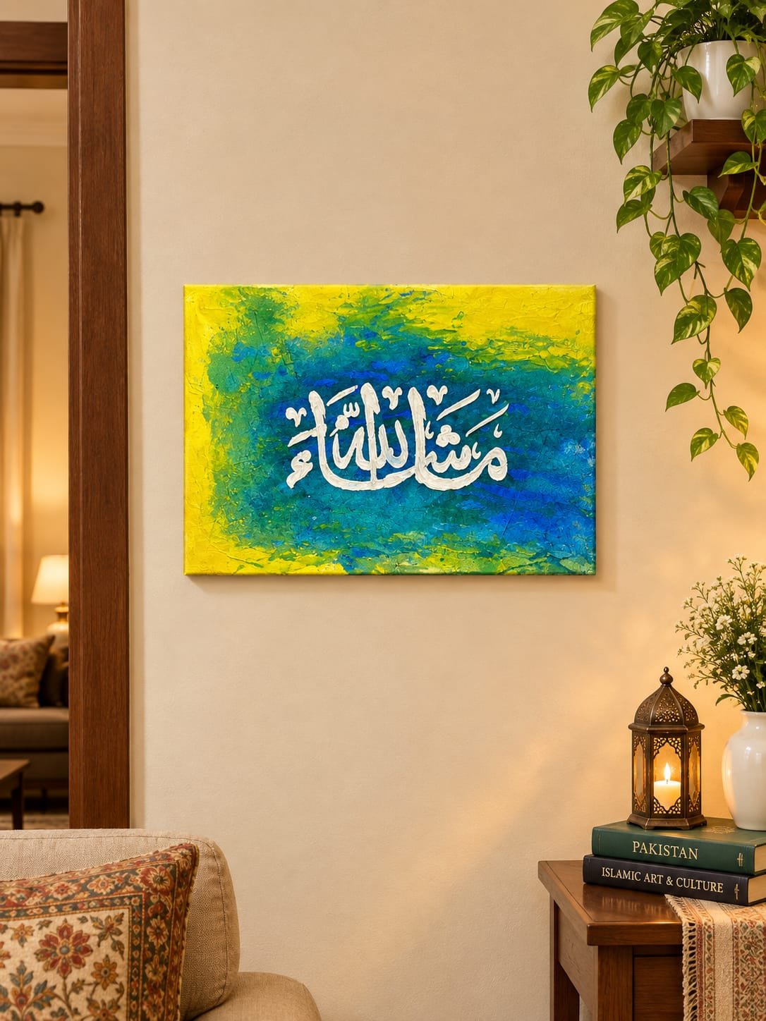 MashaAllah Islamic Wall Art Painting | Arabic Calligraphy - Image 3