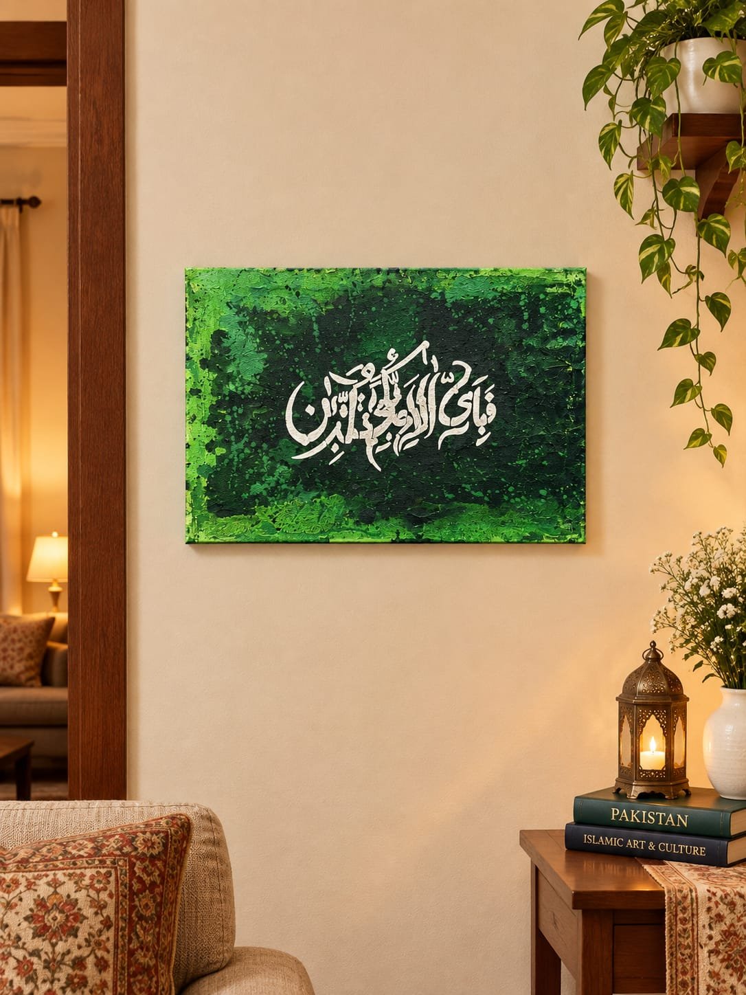 Fabi Ayyi Ala Rabbikuma Tukazziban Islamic Wall Painting - Image 3